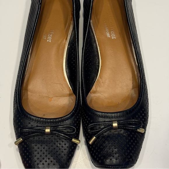 Naturalizer N5 Comfort Black Perforated Bow ballet flats - Picture 3 of 8
